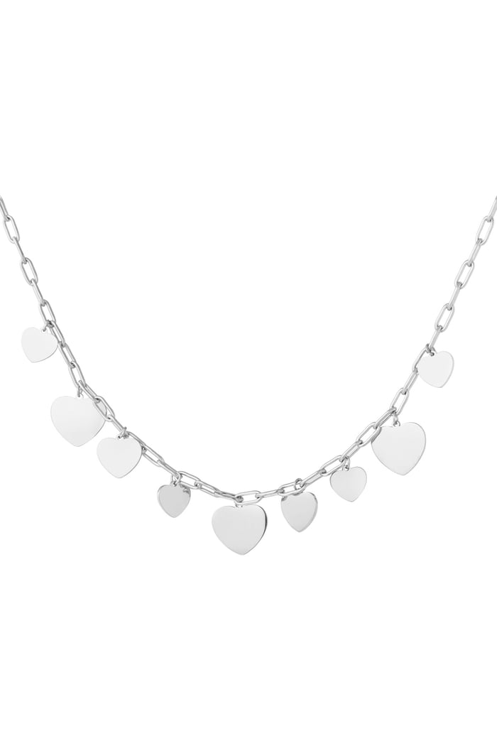 Chunky heart party necklace - Silver Color color 