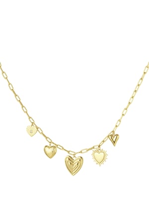 Charm necklace hearts for the win - Gold color h5 