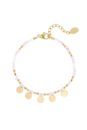 Anklet with coin charms - pale pink h5 