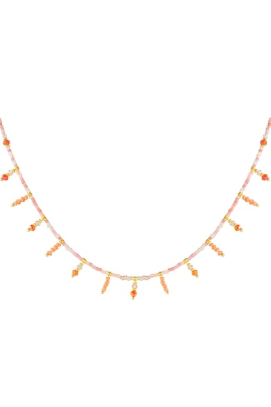 Necklace summer sparkle - orange Gold color h5 