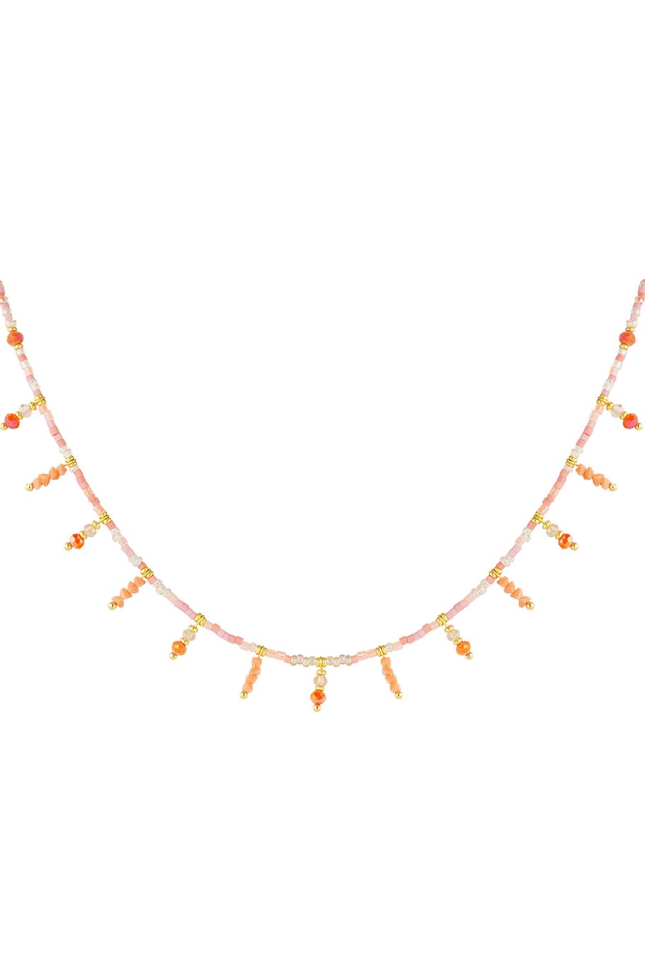 Necklace summer sparkle - orange Gold color 