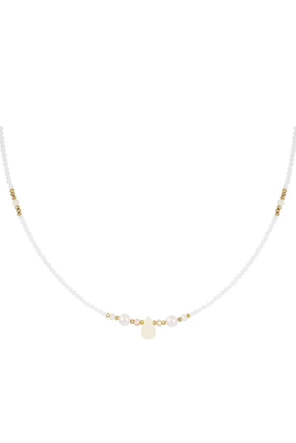 Perlenkette Basic Lover - cremeweiß 2