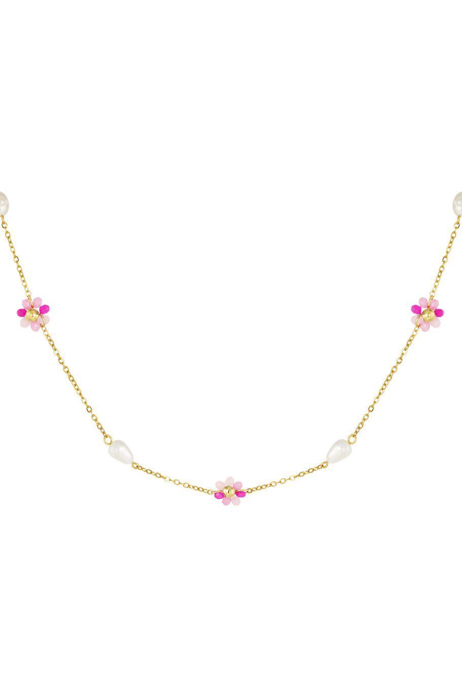Necklace floral dazzle - Gold color 