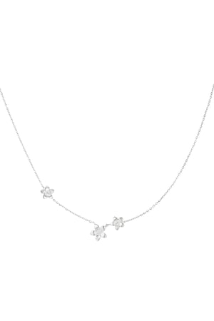 Classic flower necklace - Silver Color color h5 