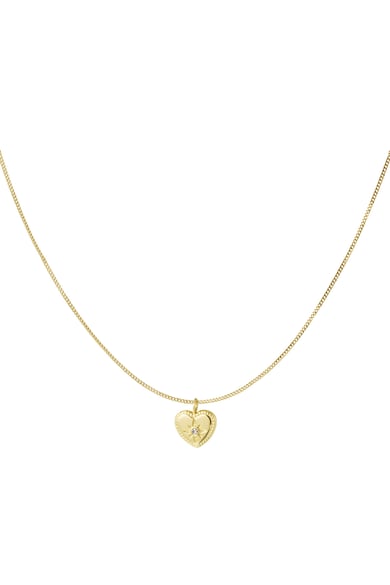 Classic heart necklace with diamond - Silver Color color h5 