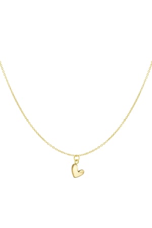 Classic necklace with heart charm - Gold color h5 Picture3