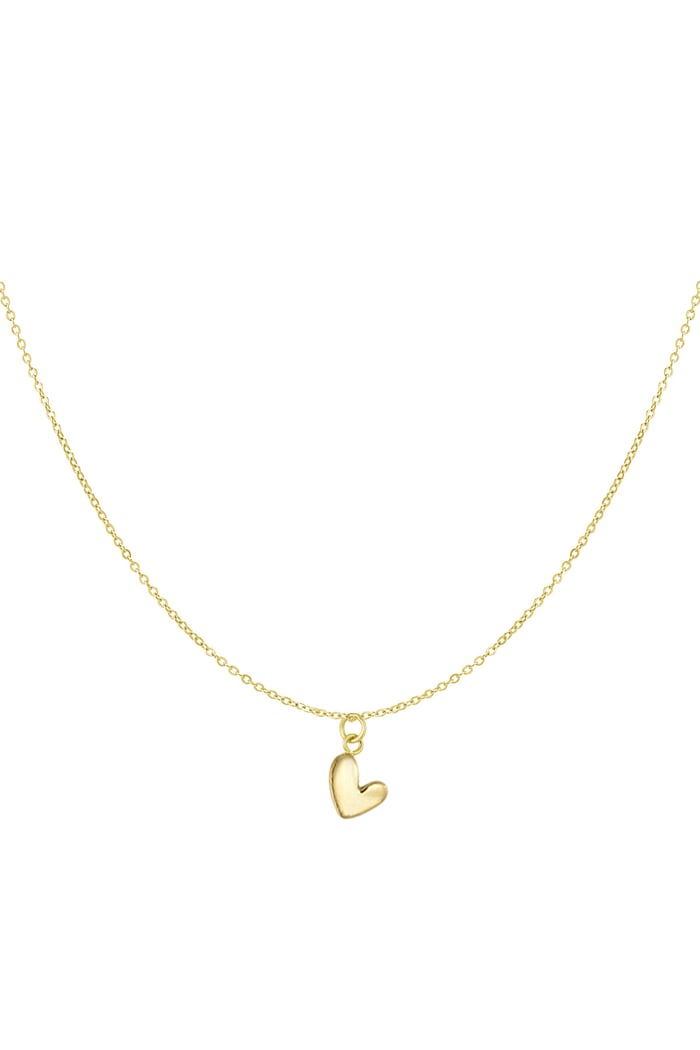 Classic necklace with heart charm - Gold color Picture3