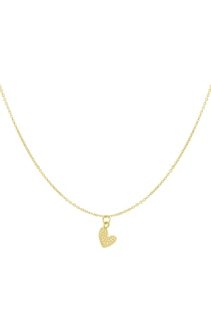 Classic necklace with heart charm - Gold color h5 