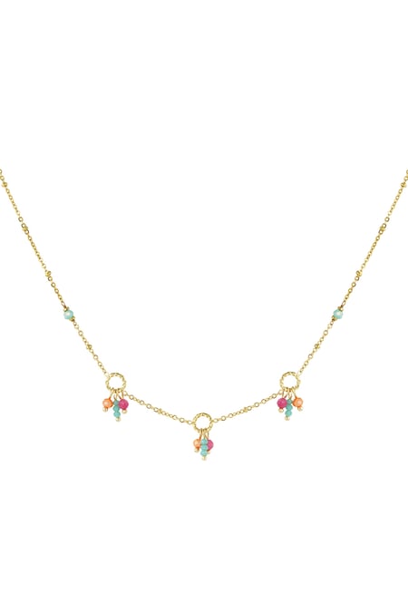 Necklace colorful party - Gold color