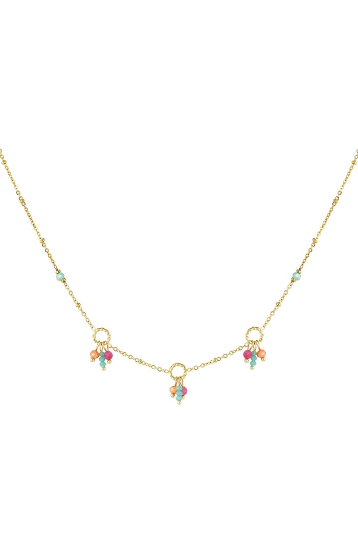 Necklace colorful party - Gold color 