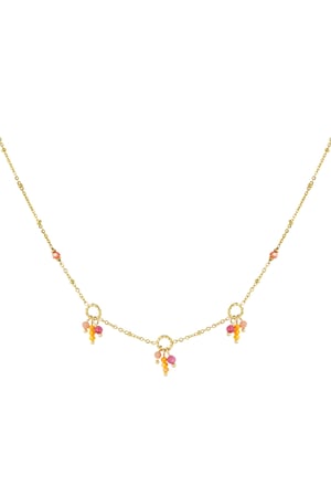 Necklace colorful party - orange pink h5 