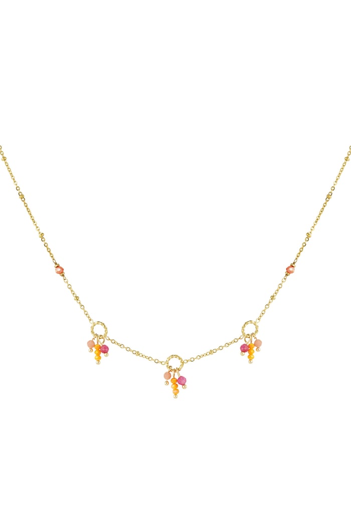 Necklace colorful party - orange pink 