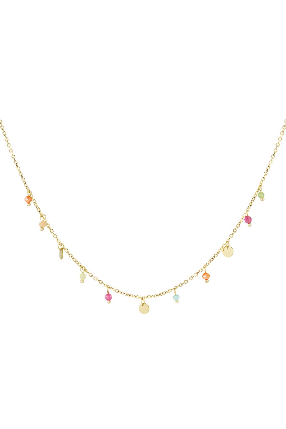 Charm-Halskette Bunter Tag – Goldfarbe - Goldfarbefarbe