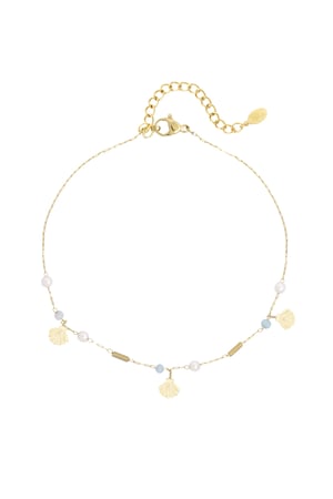 Anklet blue beach - Gold color h5 