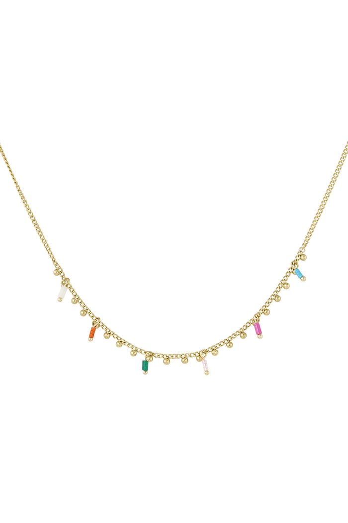 Charm necklace messy colors - Gold color 