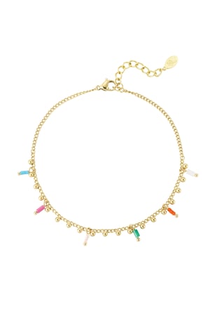 Anklet messy colors - Gold color h5 