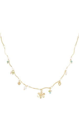 Summer flower charm necklace - Gold color h5 