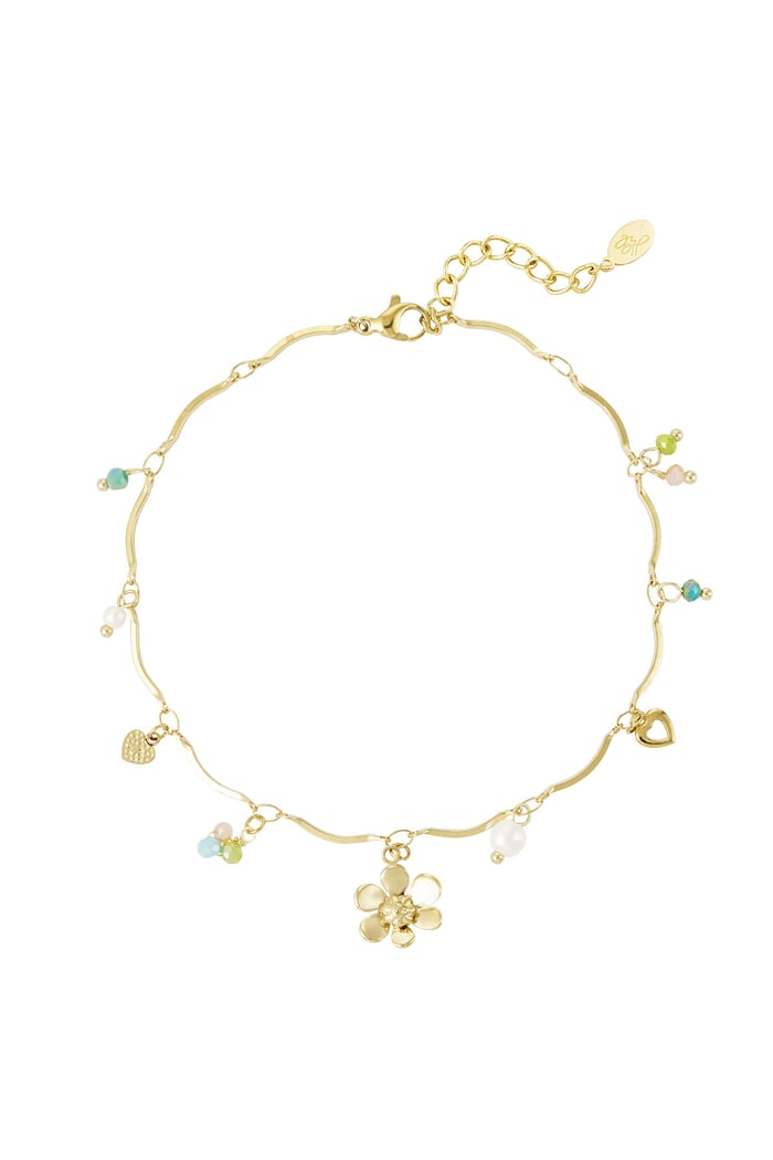 Charm anklet summer flower - Gold color 