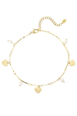 Anklet pearl love - Gold color h5 