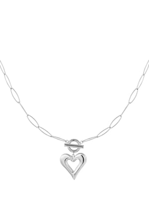 Link chain thick heart - Silver Color color h5 