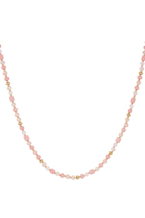 Colorful festival necklace - pink/Gold color  h5 