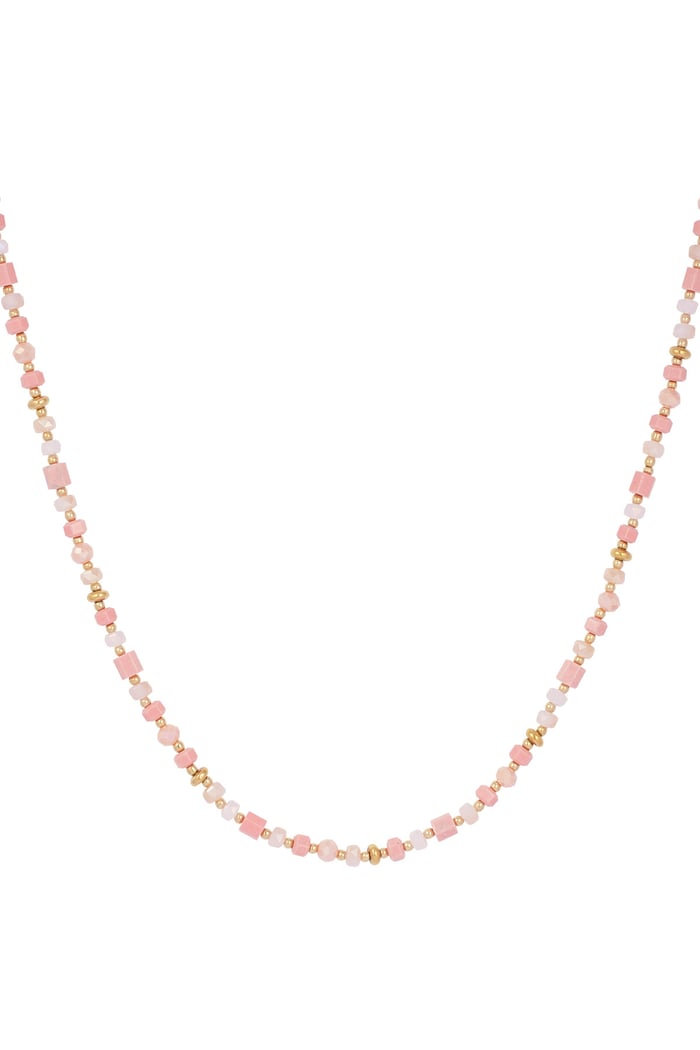 Colorful festival necklace - pink/Gold color  