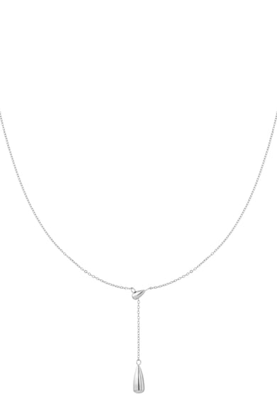 Halskette mit Tropfenanhänger - Goldfarbe h5 