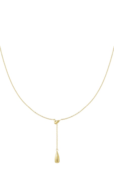 Necklace with drop charm - Gold color