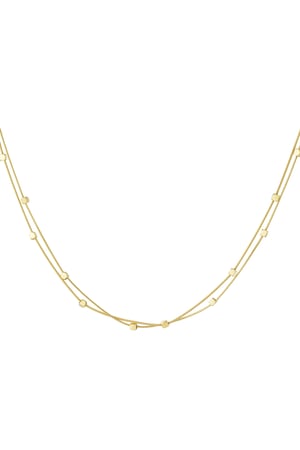 Double chain with coins - Gold color h5 