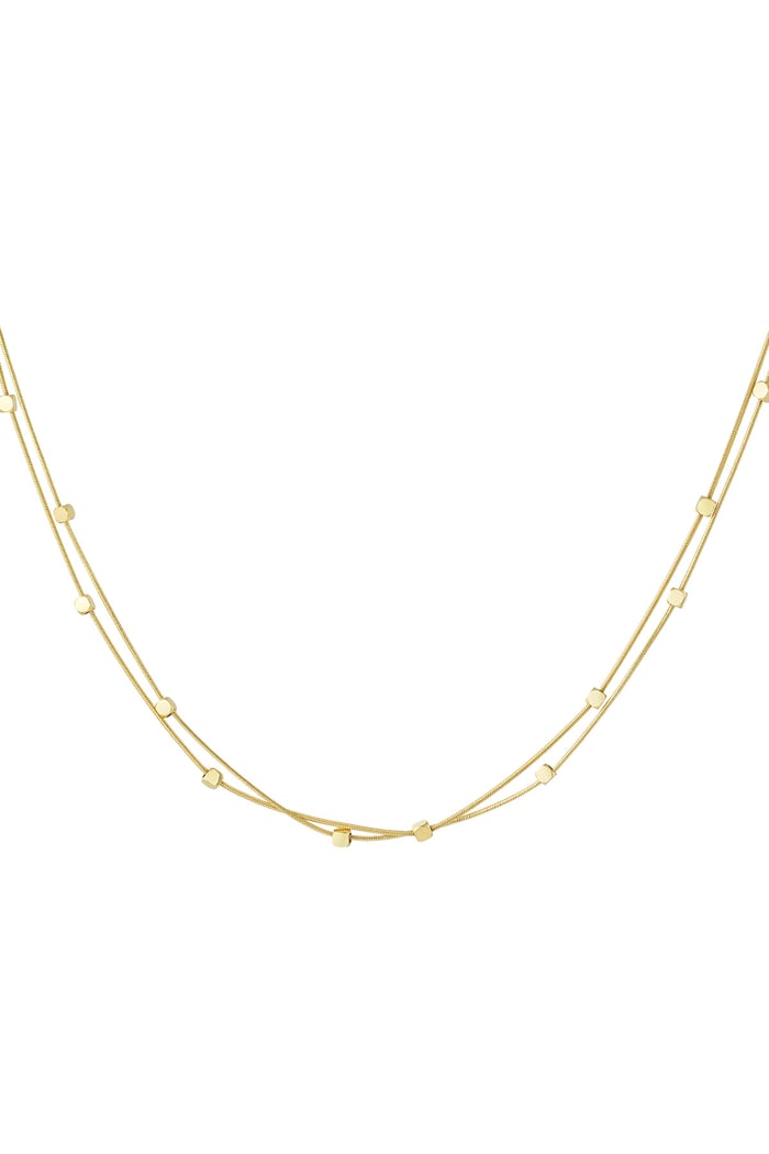 Double chain with coins - Gold color 