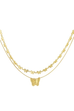 Necklace with butterflies - Gold color h5 