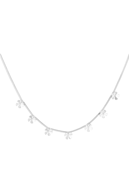 Island flower necklace - Silver Color color 2