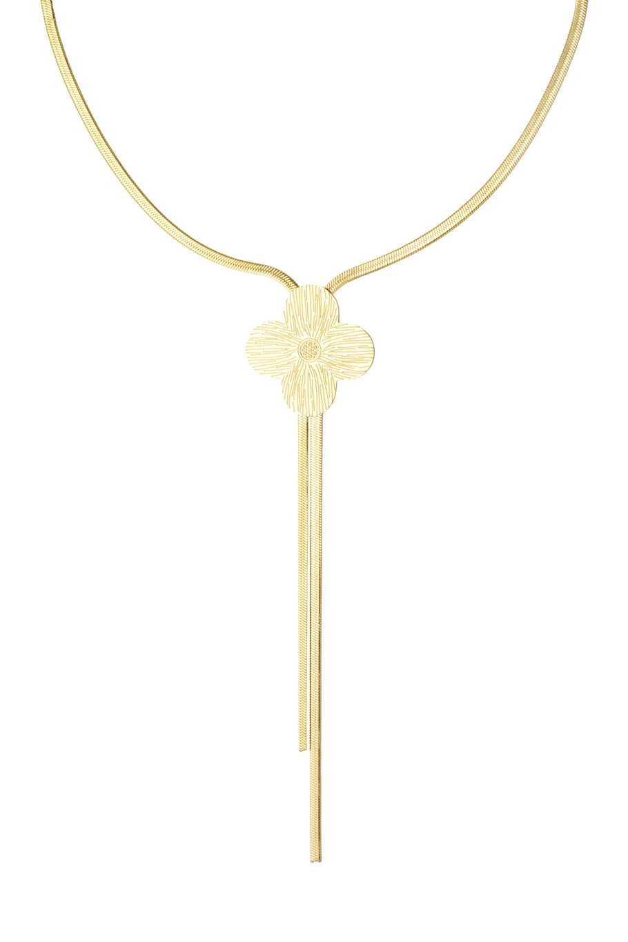 Long clover necklace - Gold color 