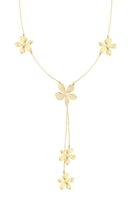 Long flower party necklace - Gold color