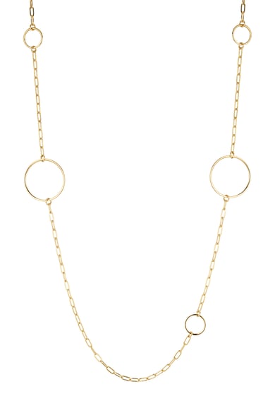 Long necklace with various oval charms - Gold color h5 