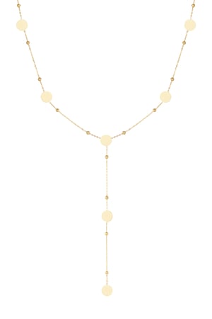 Long necklace circles all over - Gold color h5 