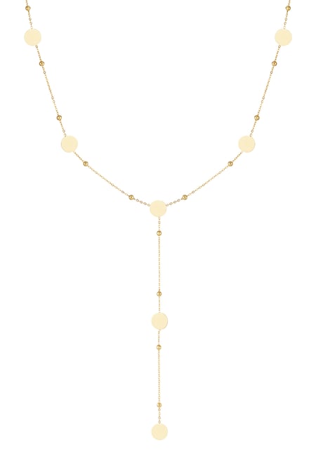 Long necklace circles all over - Gold color