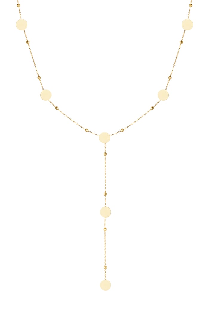 Long necklace circles all over - Gold color 