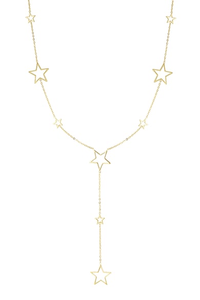 Lange Halskette mit verschiedenen Sternanhängern – Goldfarbe  - Goldfarbefarbe h5 