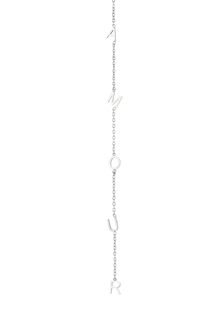 Long necklace amour - Silver Color color Picture5