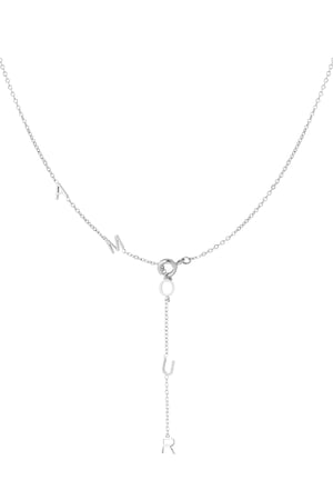 Long necklace amour - Silver Color color h5 