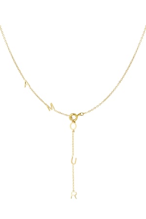 Long necklace amour - Gold color h5 