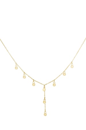 Long necklace with round charms - Gold color h5 