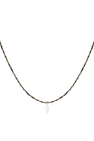 Necklace finest minimalism - black Gold color h5 