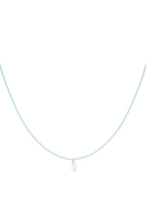 Necklace fancy moment pearl - blue Gold color h5 