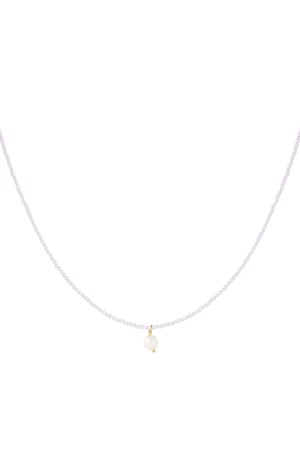 Necklace fancy moment pearl - pale pink h5 