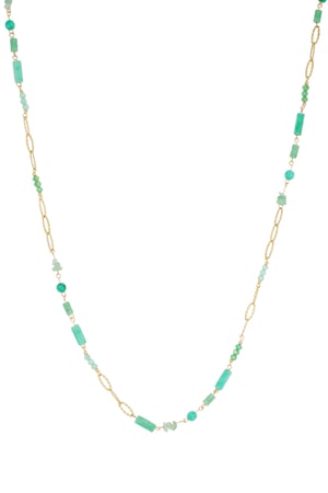 Long necklace summer feeling - green Gold color h5 