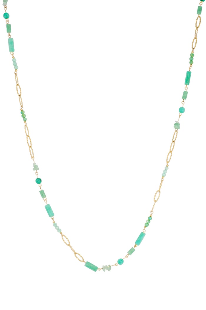 Long necklace summer feeling - green Gold color 