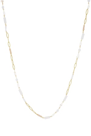 Long necklace summer feeling - beige Gold color h5 