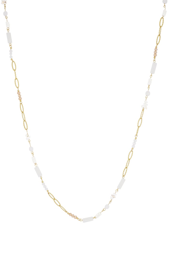 Long necklace summer feeling - beige Gold color 